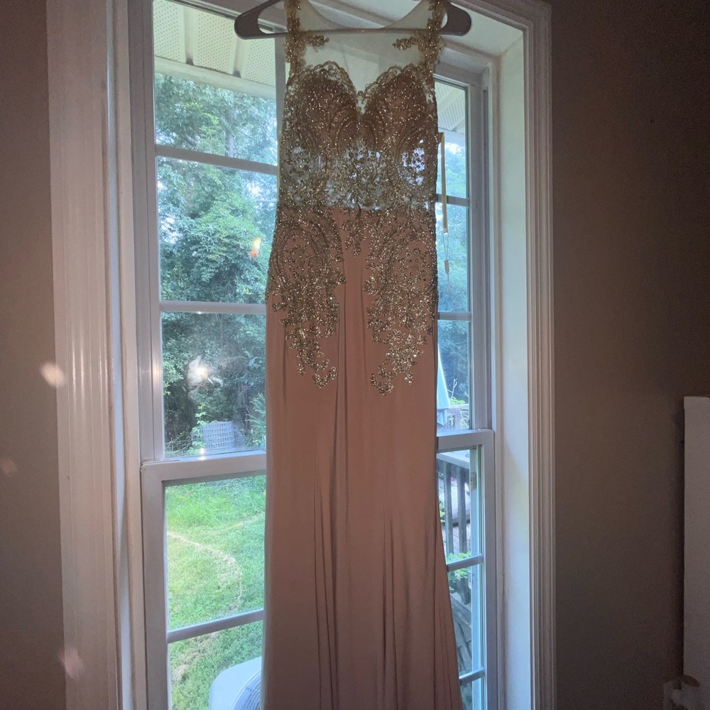 Prom dress for sale blush pink with rhinestone lacing